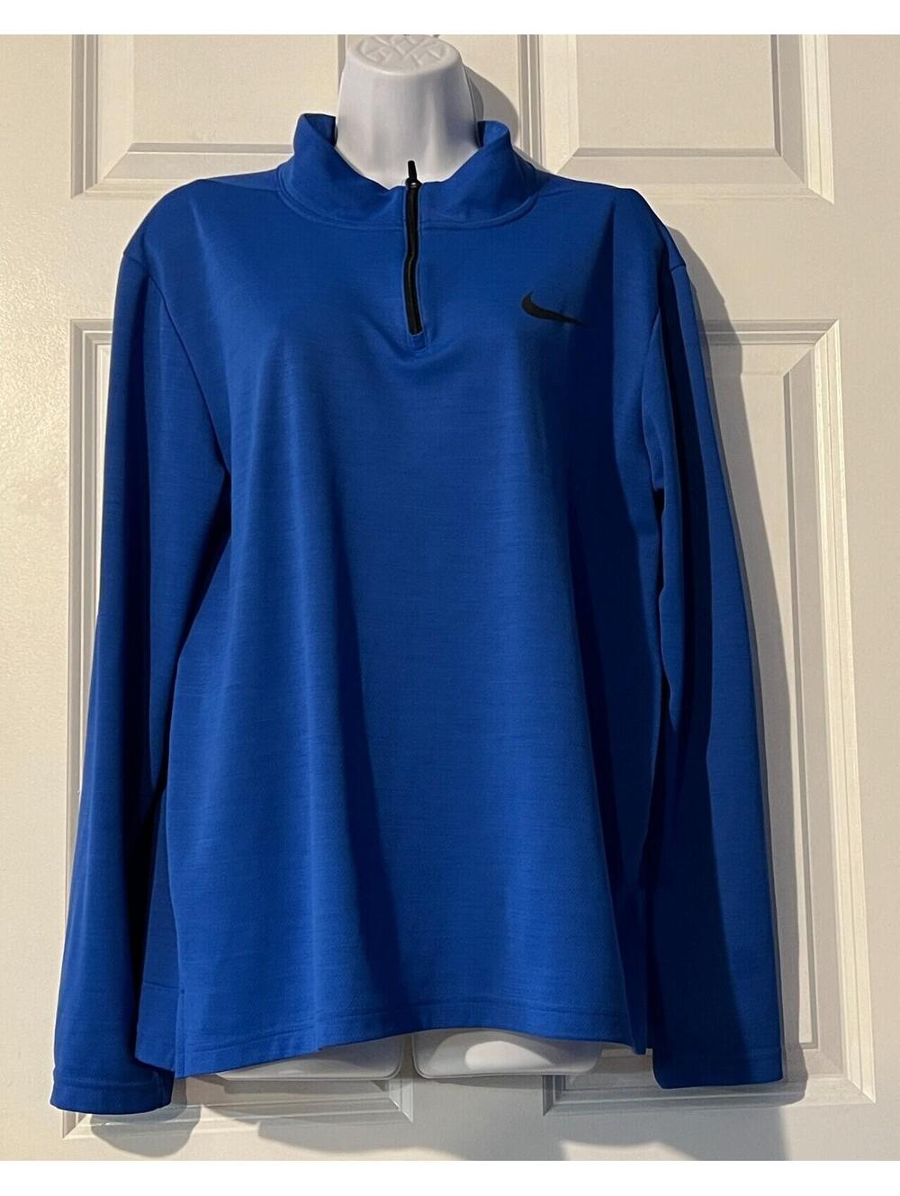 Nike Dri-FIT Quarter Zip Pullover Men’s Large Blue Training Golf Running Top
